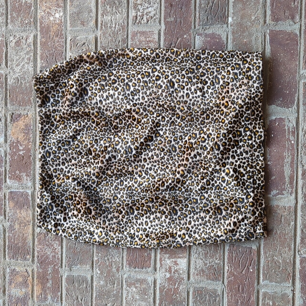 Vintage 1990s/Y2K Vivienne Vivienne Tam Leopard Print Faux Fur Pencil Skirt